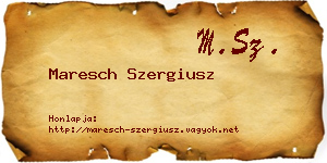 Maresch Szergiusz névjegykártya